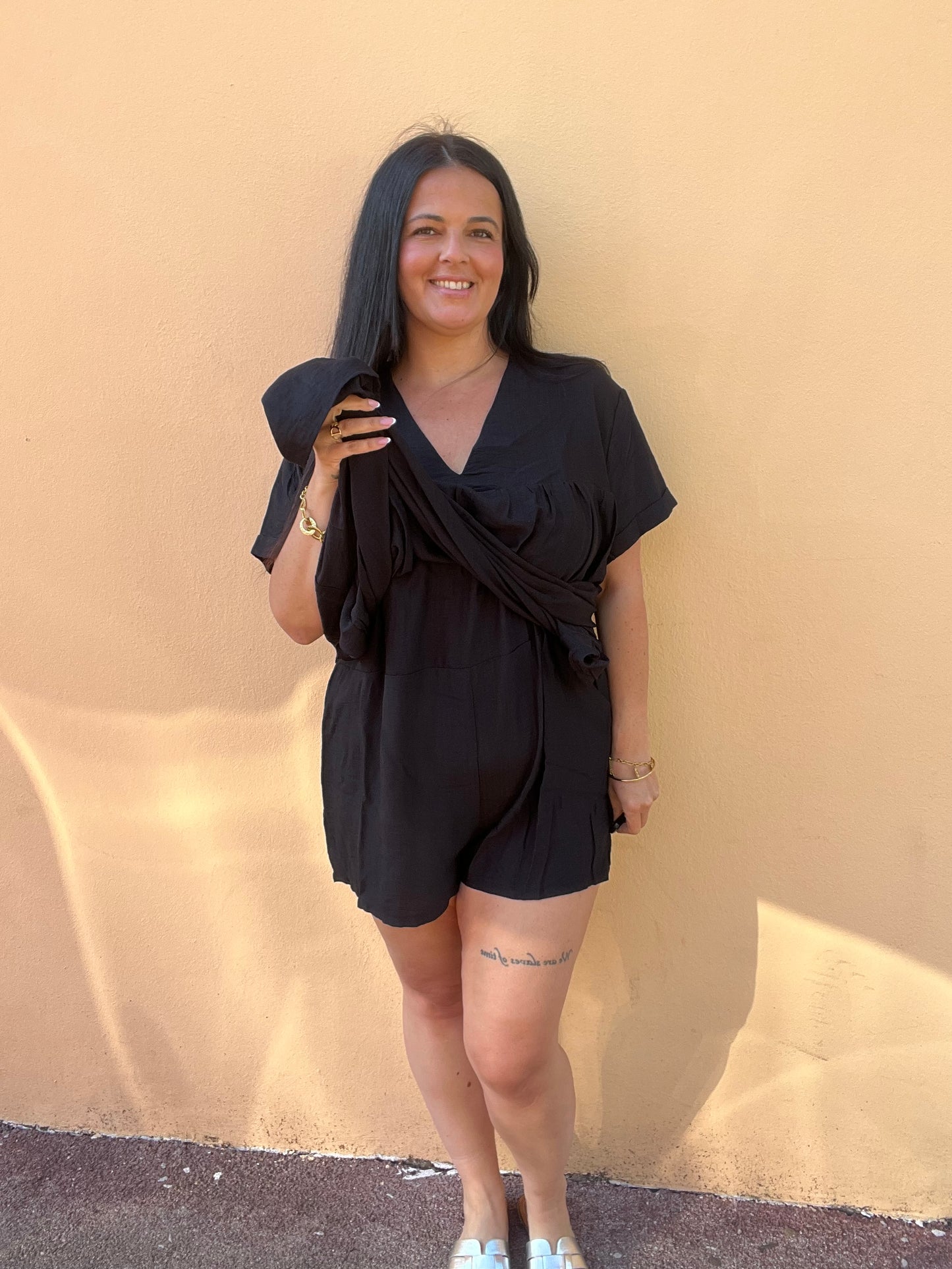 Robe combi short noire