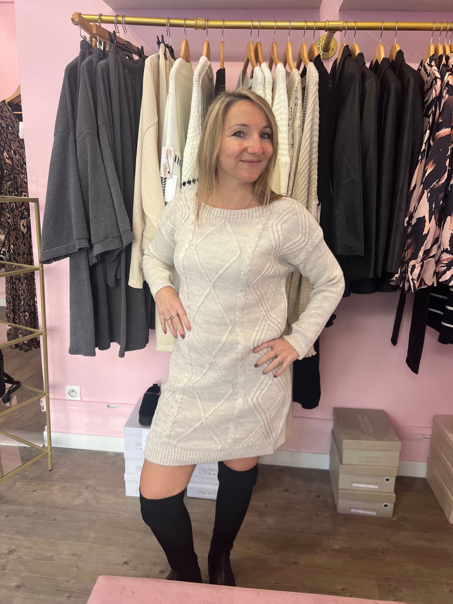 Robe Pull crème