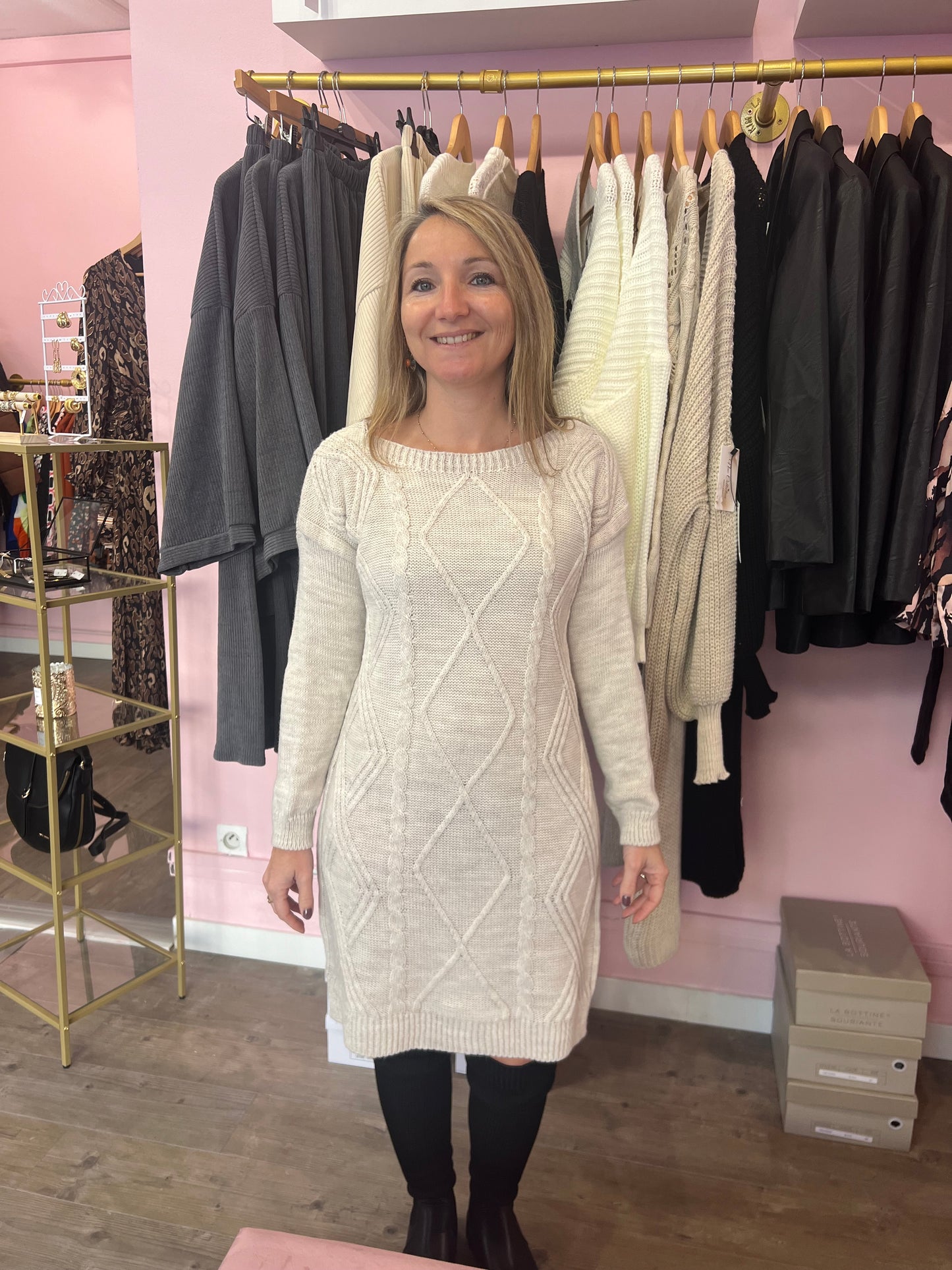 Robe Pull crème