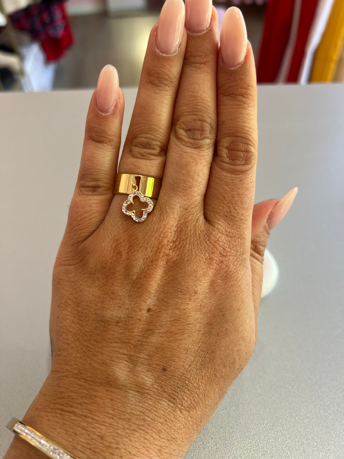 bague breloque trèfle