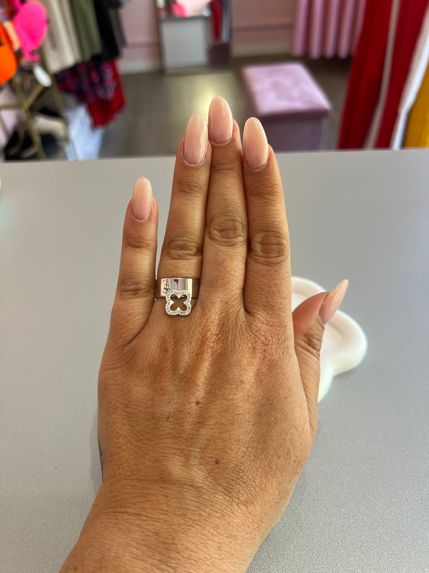 bague breloque trèfle