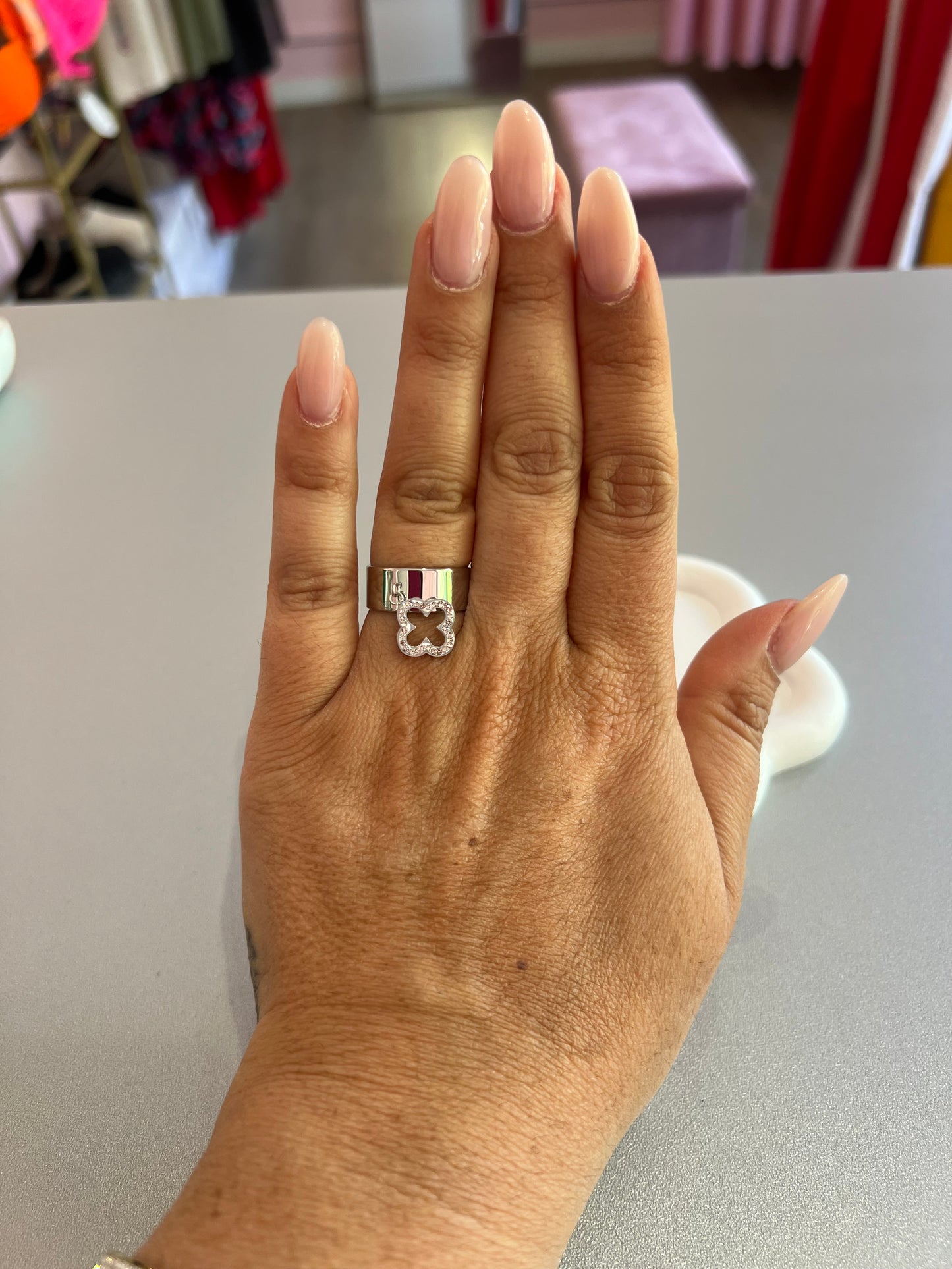 bague breloque trèfle