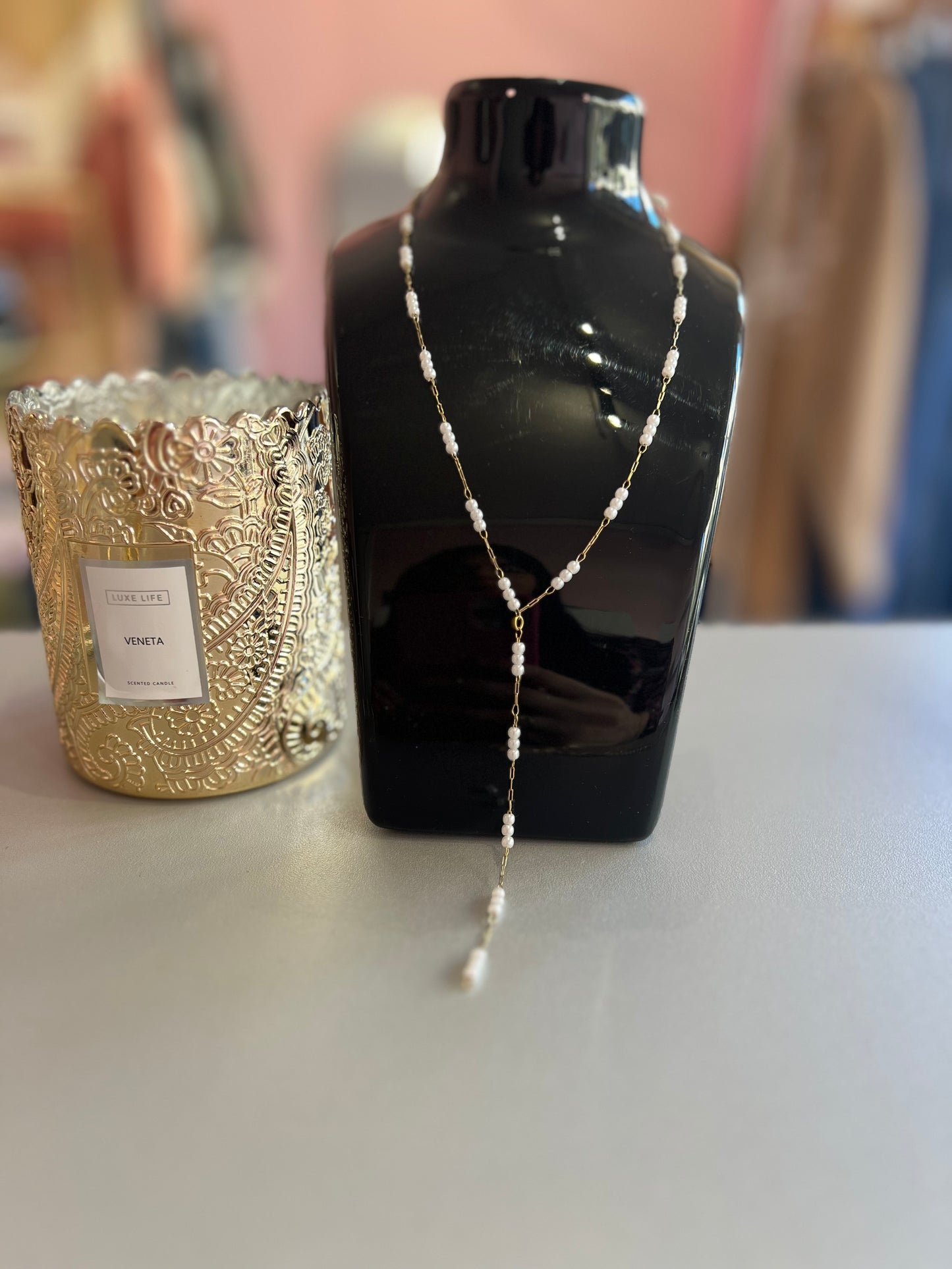 Collier perles Jade