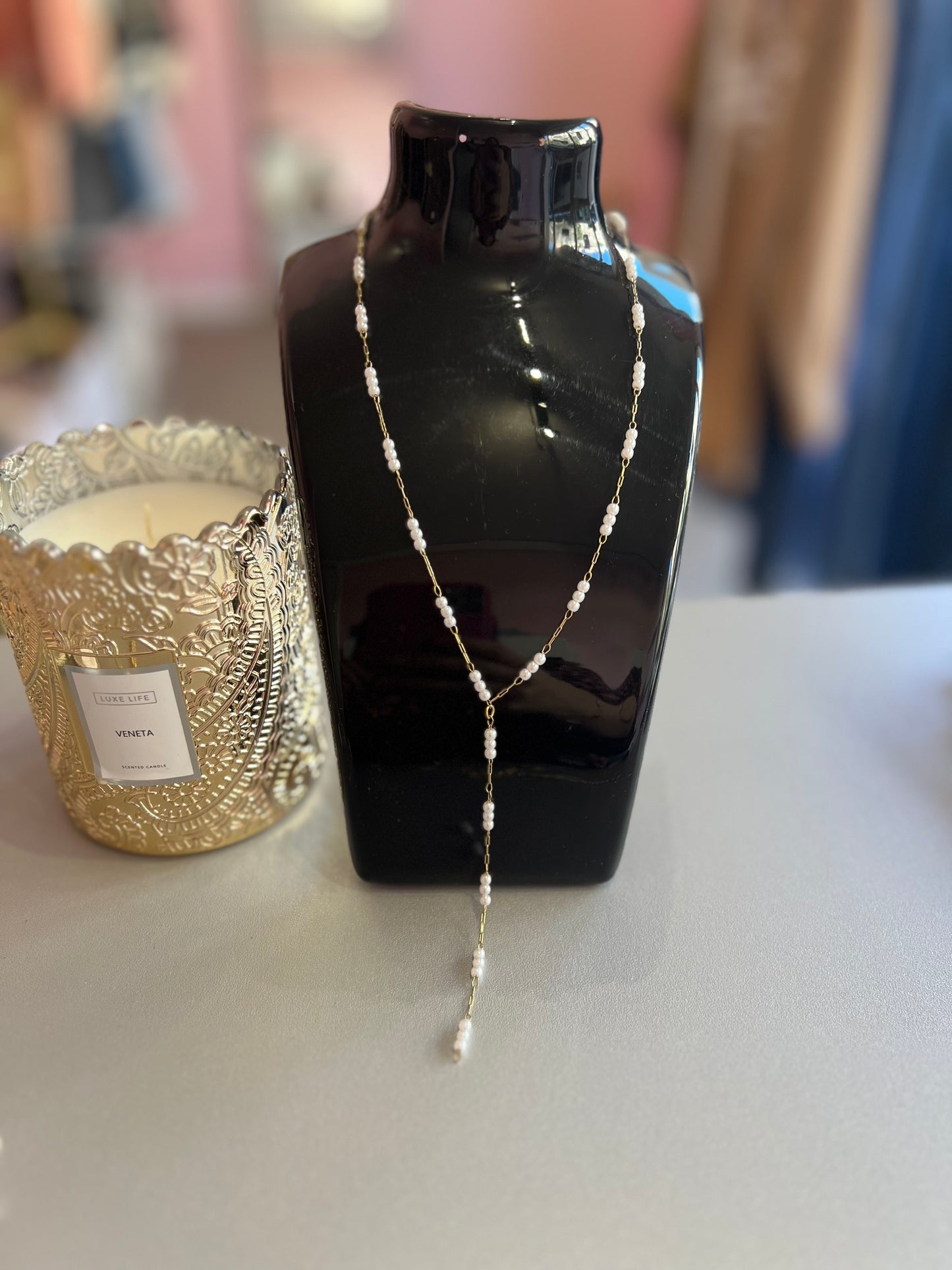 Collier perles Jade