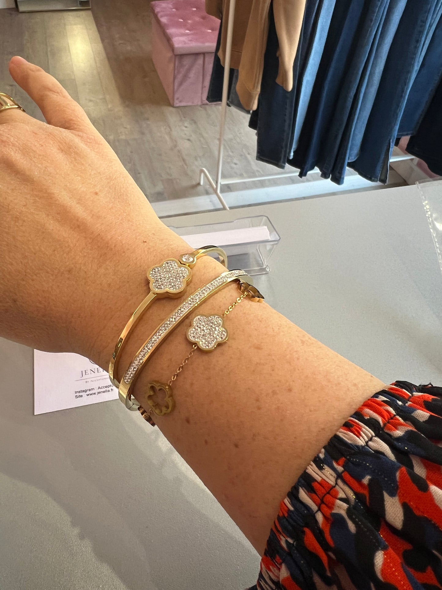Jonc bracelet strass