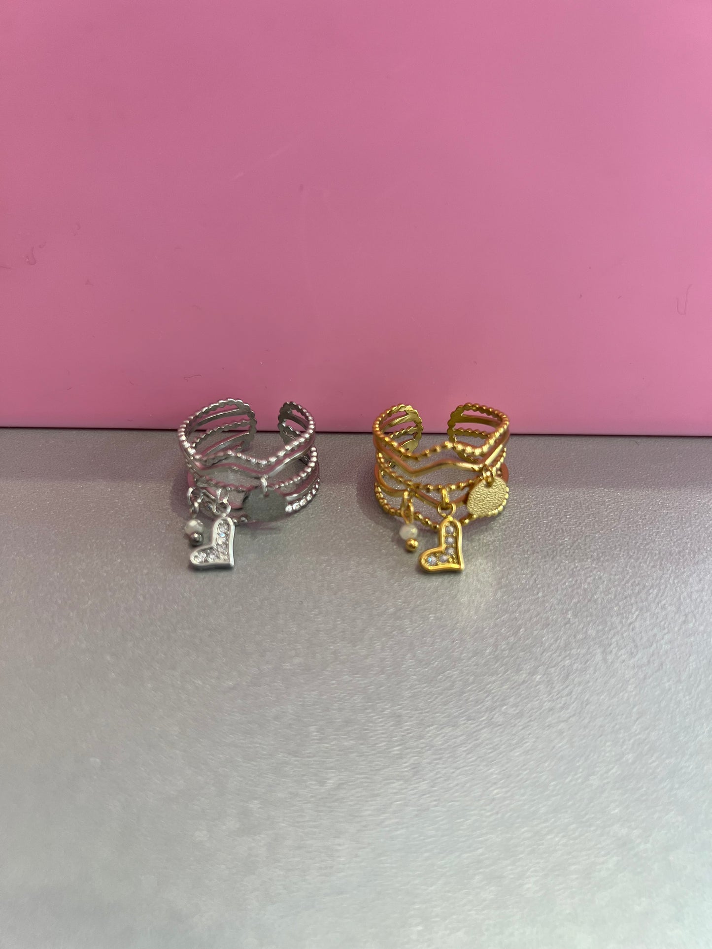 Bague breloque coeur