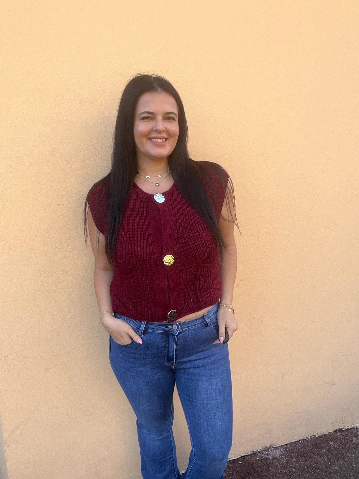 Gilet sans manche bordeaux