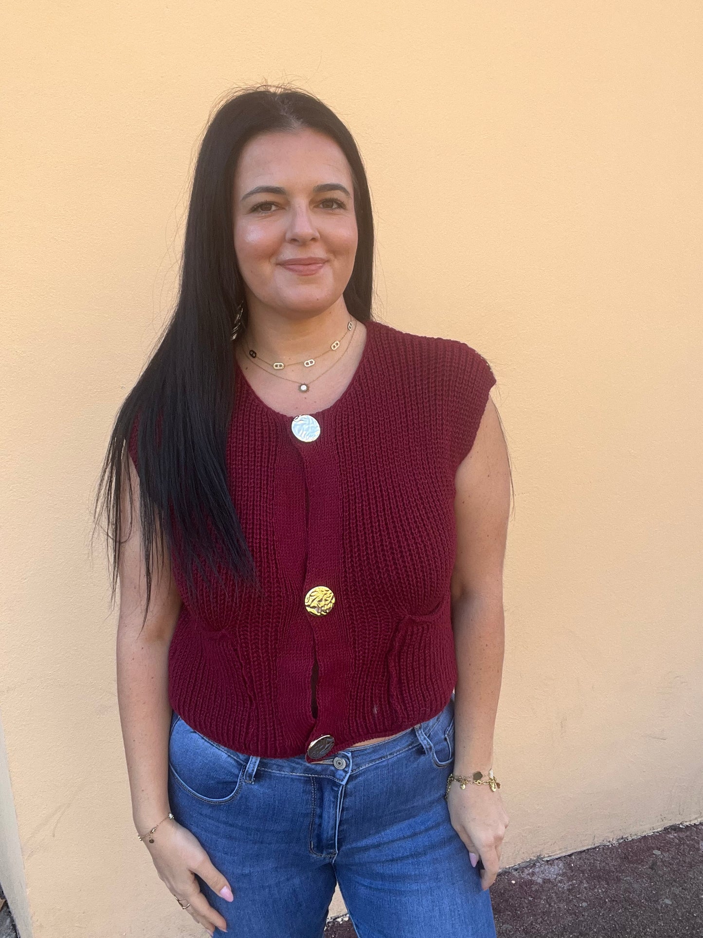 Gilet sans manche bordeaux