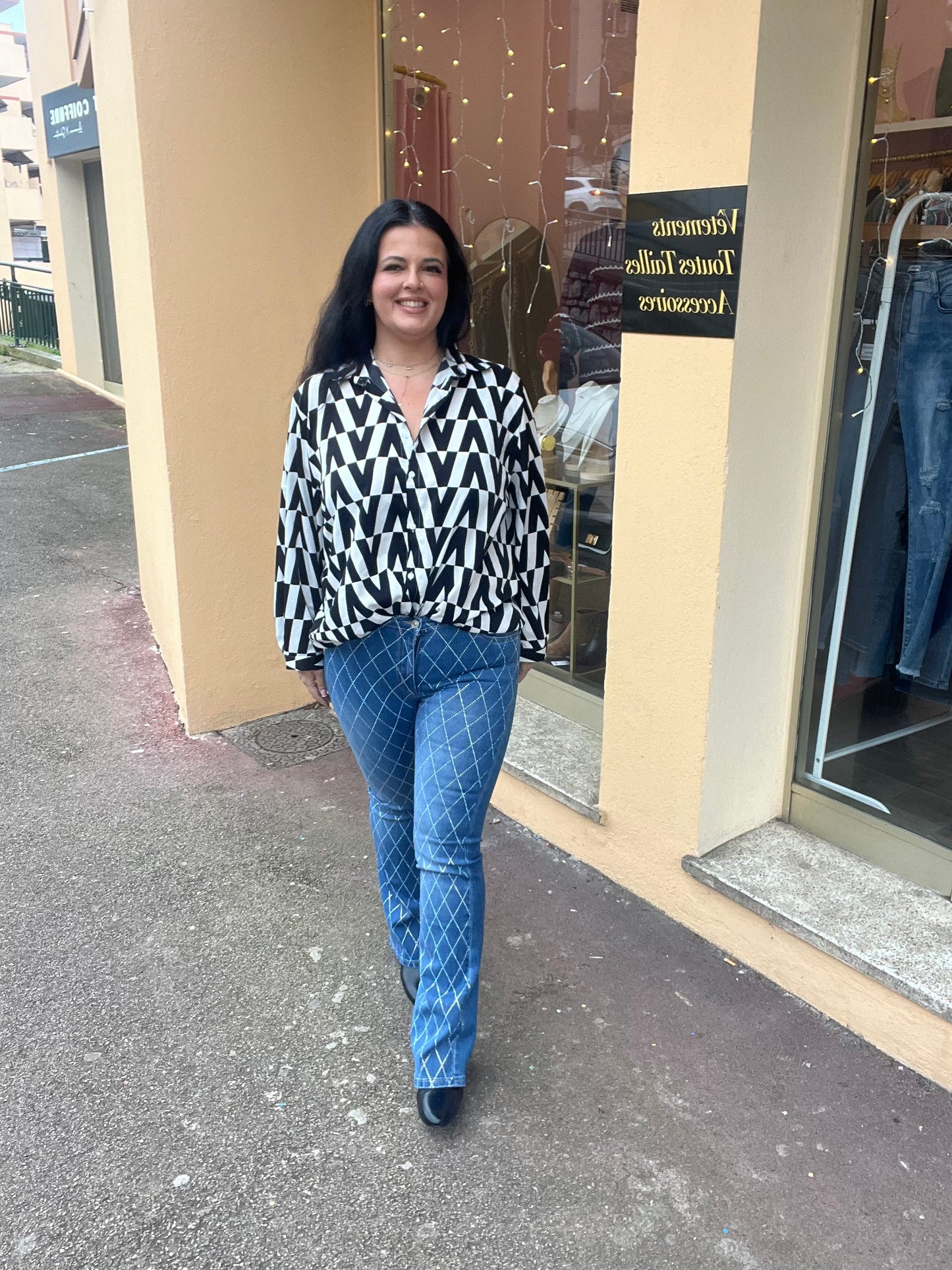 Jean strass flare grande taille