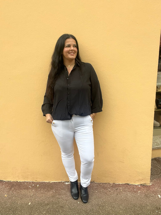 Pantalon grande taille blanc