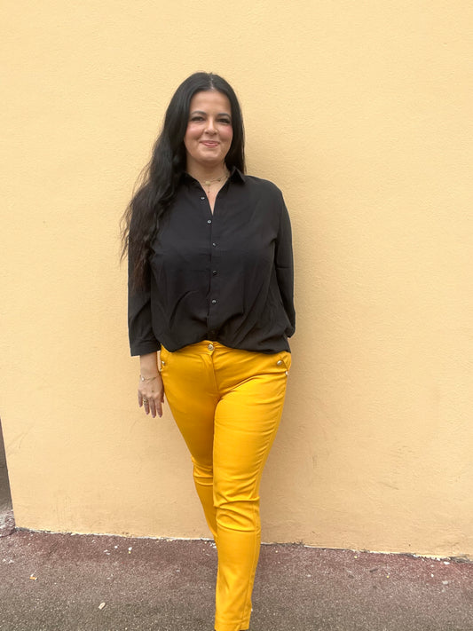 Pantalon grande tailles jaune
