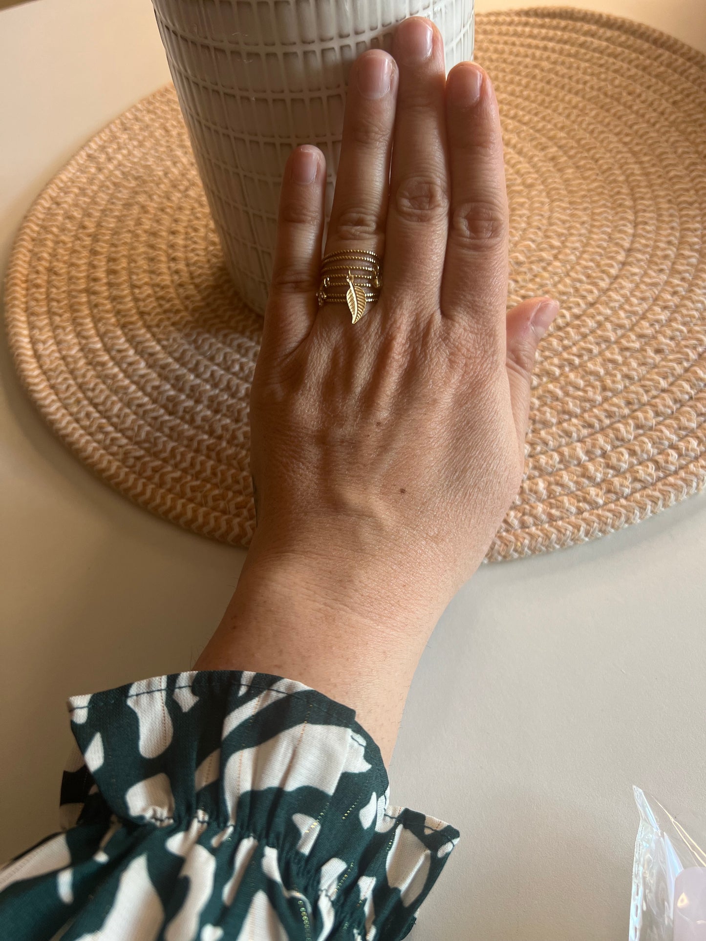 bague breloque plume