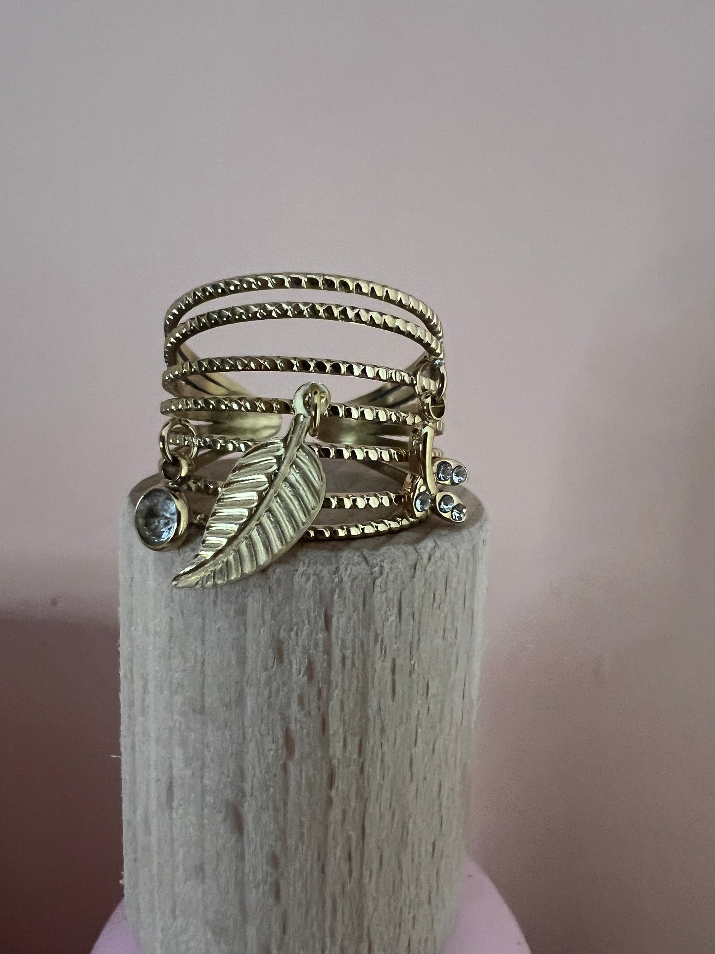 bague breloque plume