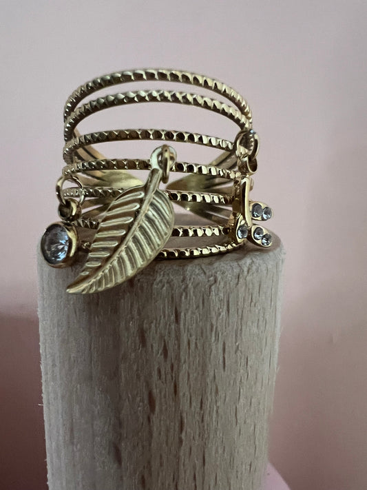 bague breloque plume