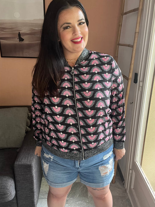 Bombers fin rose et noir