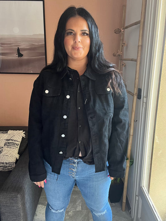 Veste en jean noire