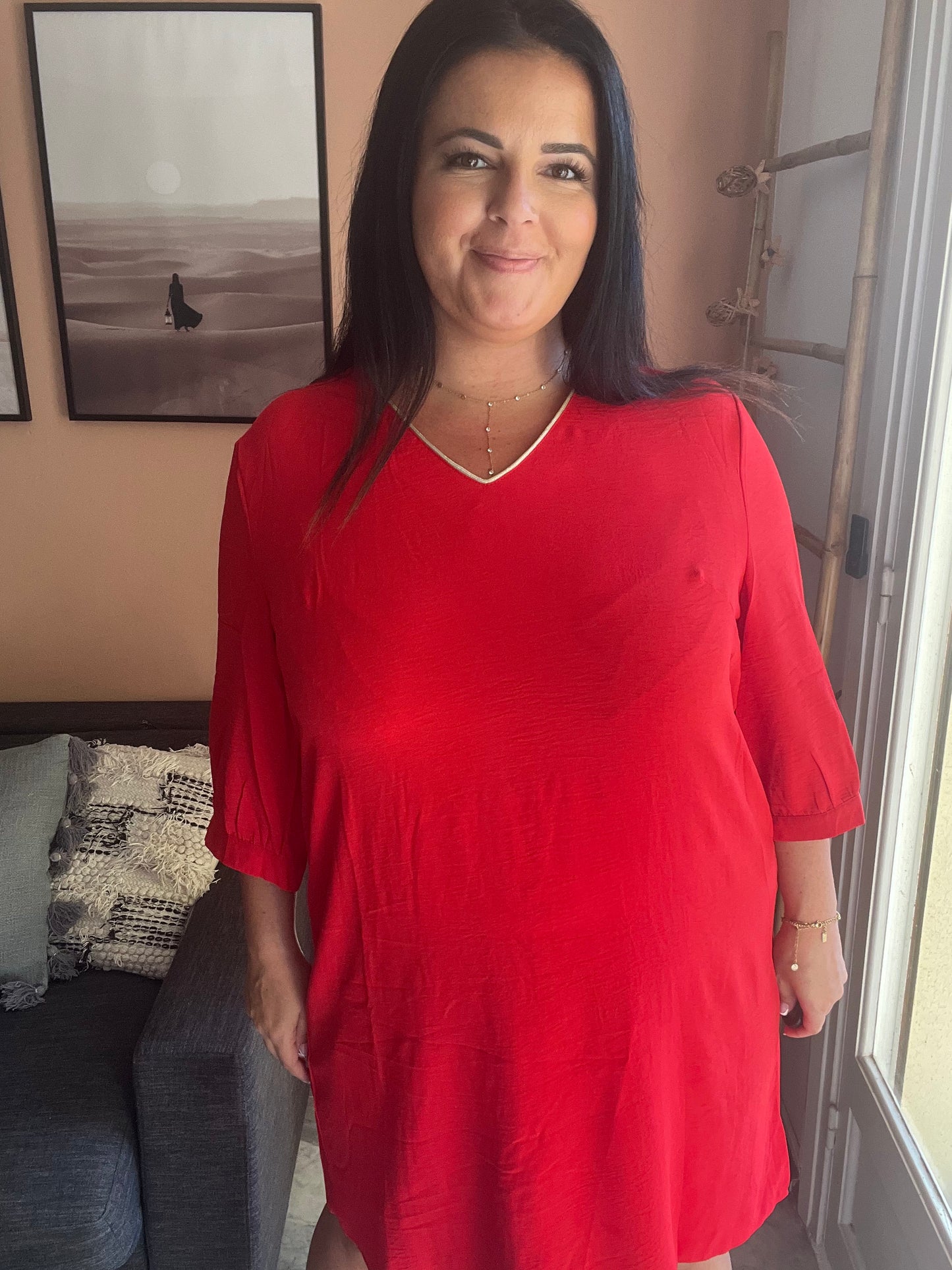 Robe tunique rouge