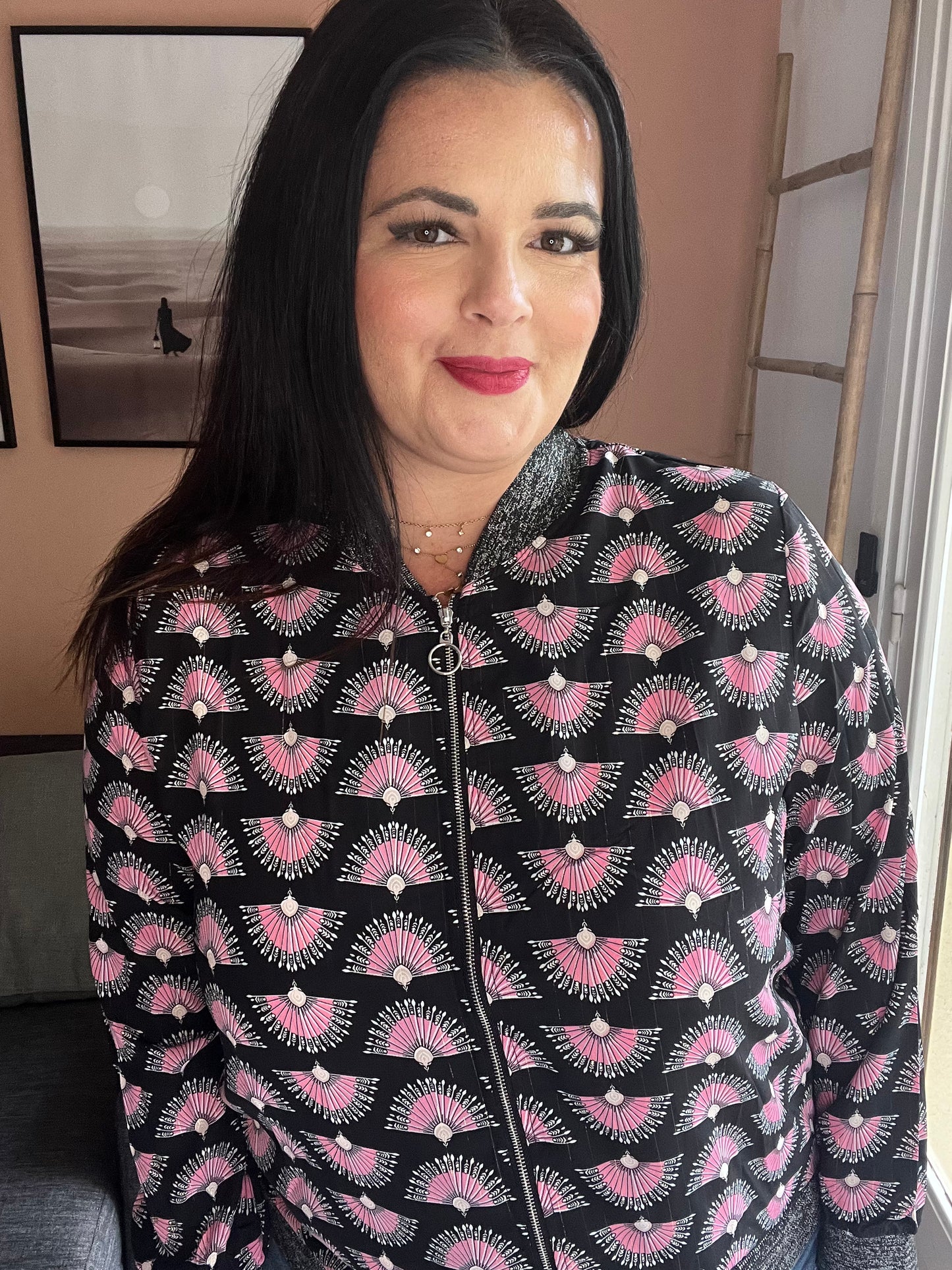 Bombers fin rose et noir