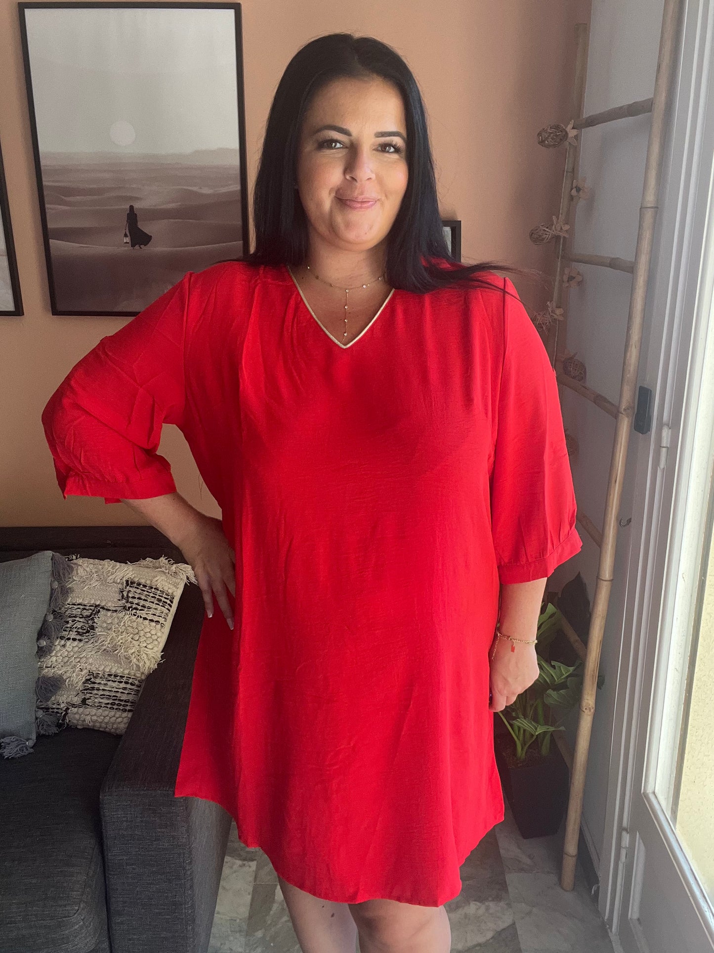 Robe tunique rouge