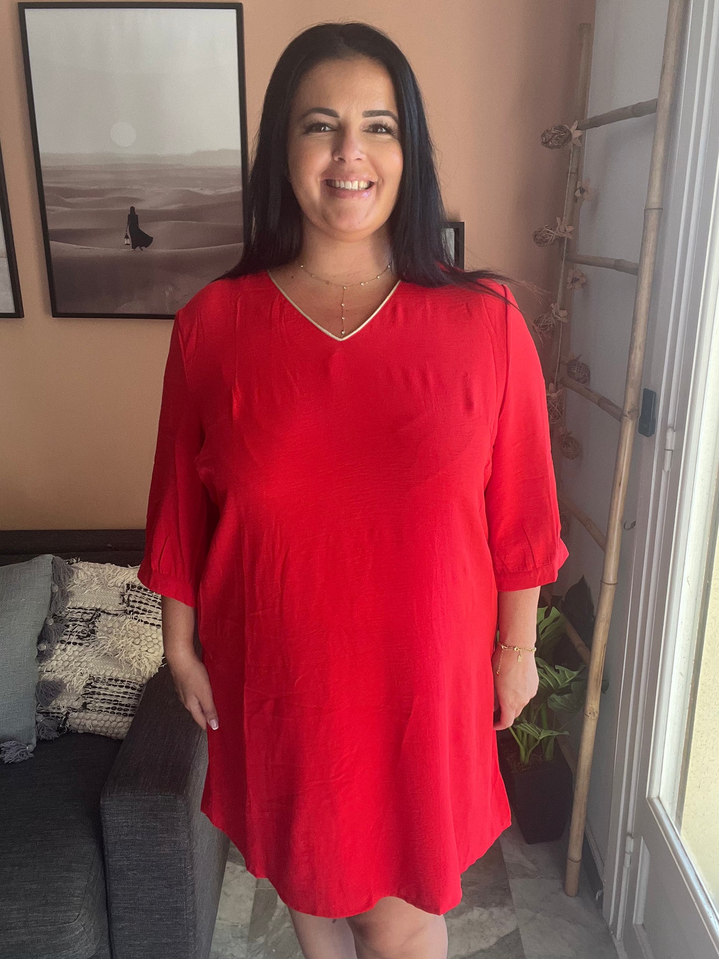 Robe tunique rouge